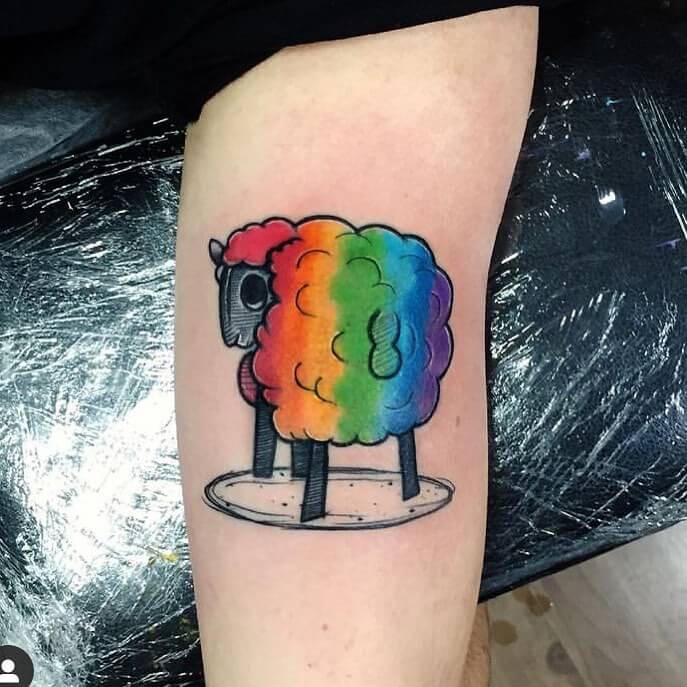Rainbow Sheep Tattoo