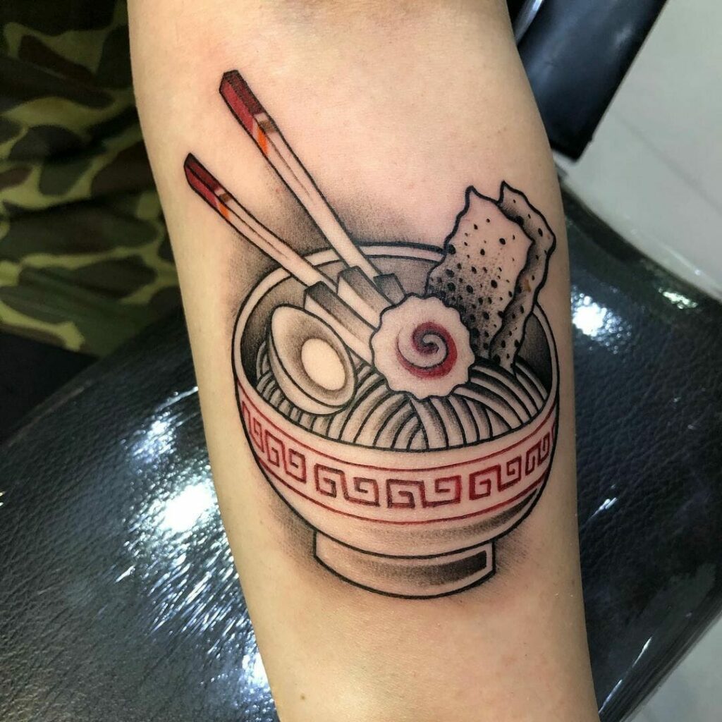 Ramen Bowl Hand Tattoo