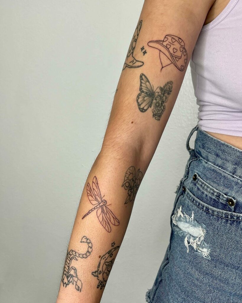 11 Random Small Tattoo Sleeve Ideas That Will Blow Your Mind   Random Patchwork Tattoo Sleeve 819x1024 