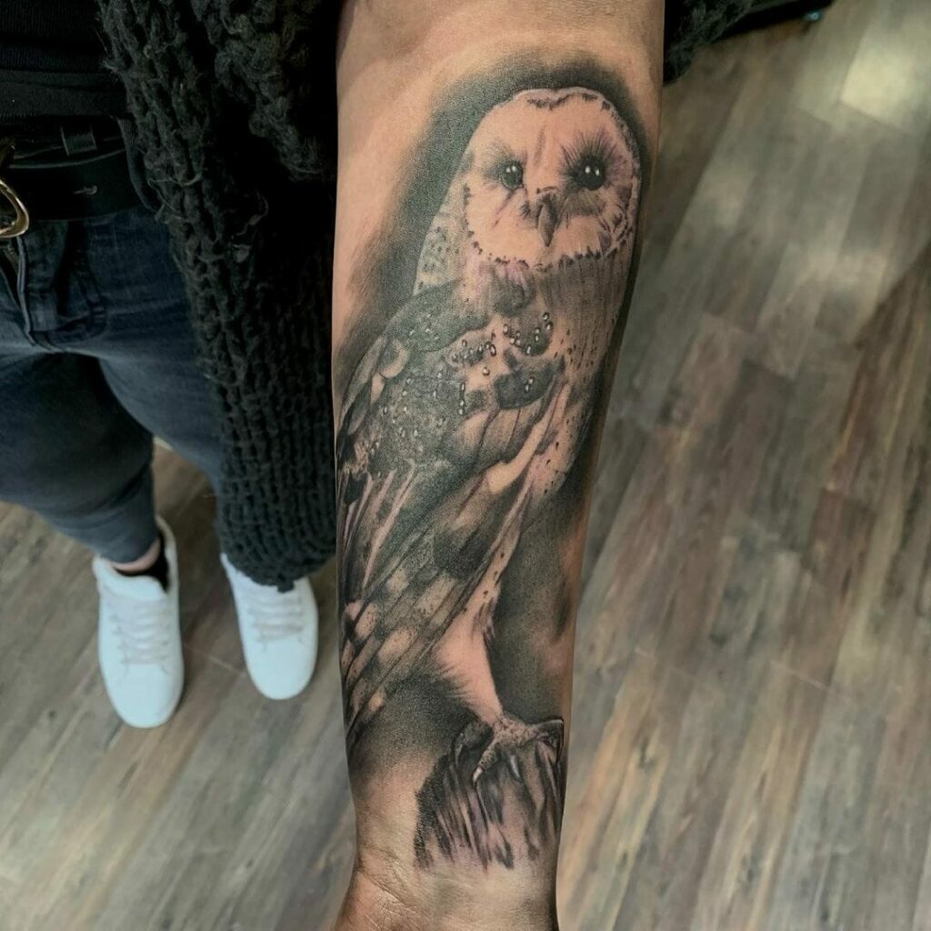 Realistic Barn Owl Tattoo Design