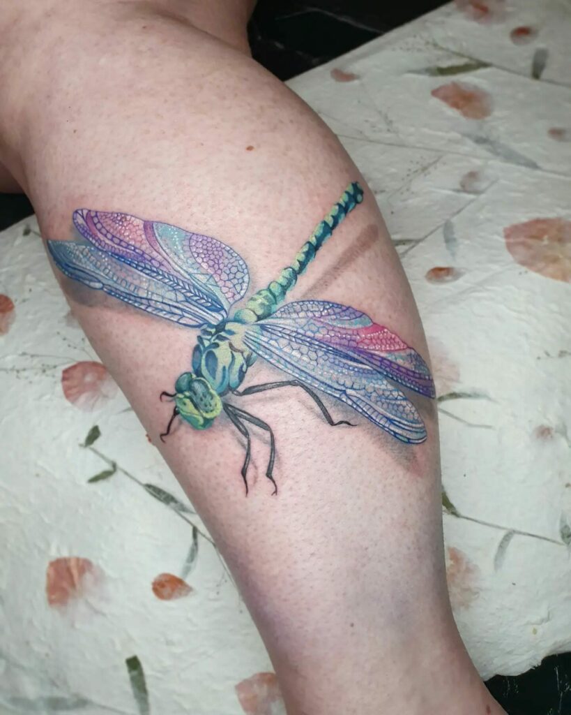 Realistic Dragonfly Tattoo
