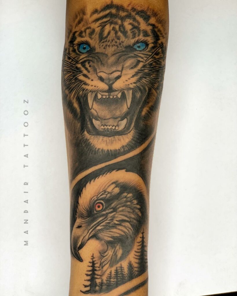 Realistic Eagle Forearm Tattoo