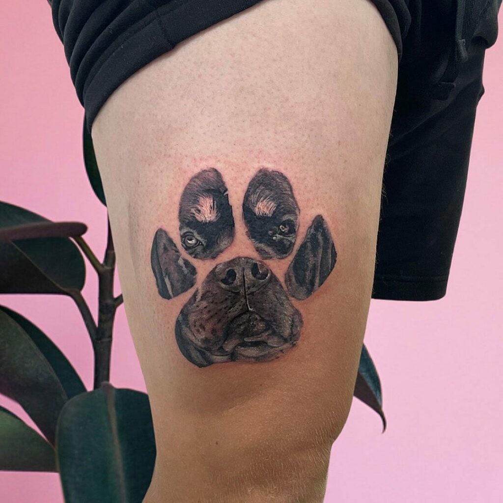 Realistic Paw Print Pet Memorial Tattoos ideas