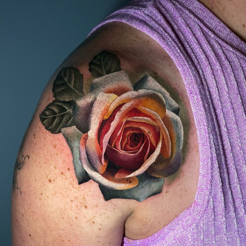 Realistic Rose Tattoos For Men