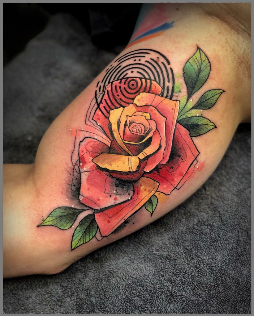 Realistic Rose Watercolour Tattoo