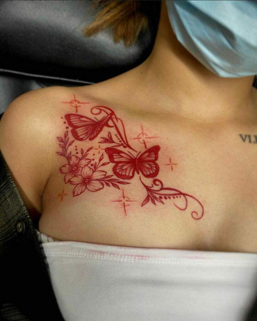 71 Sweet Butterfly Neck Tattoos