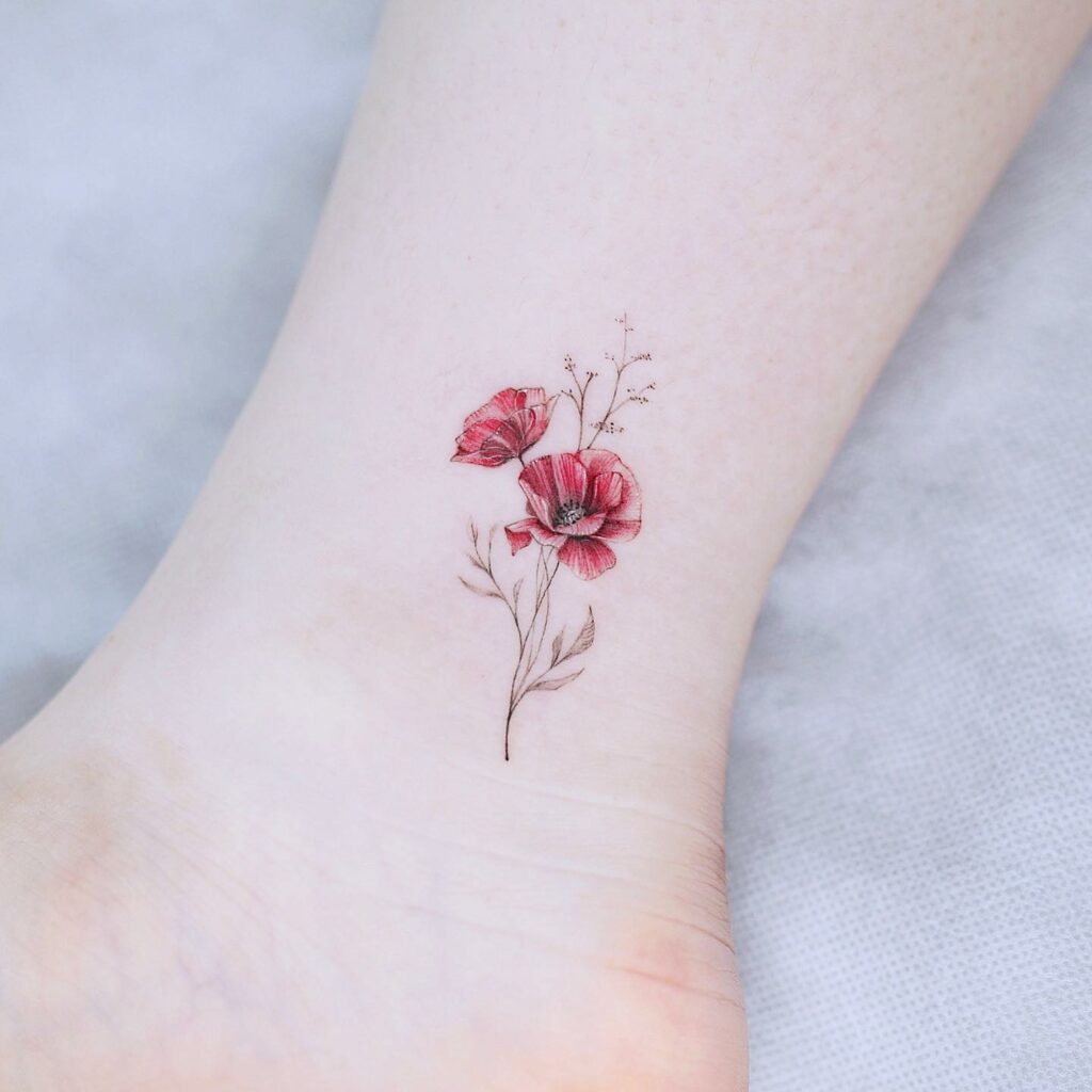 Buy Illustrated August Birth Month Flower Temporary Tattoo  Online in  India  Etsy