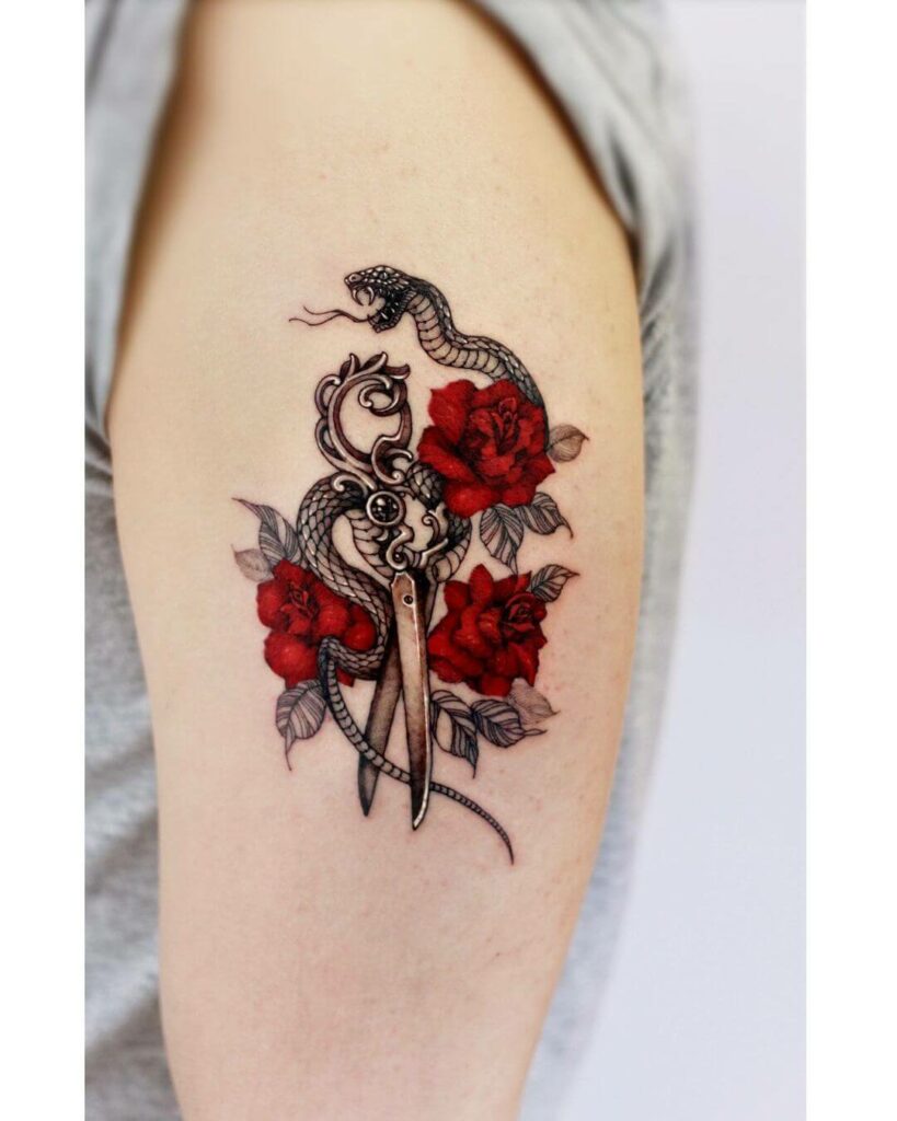 Red Rose Hand Tattoo