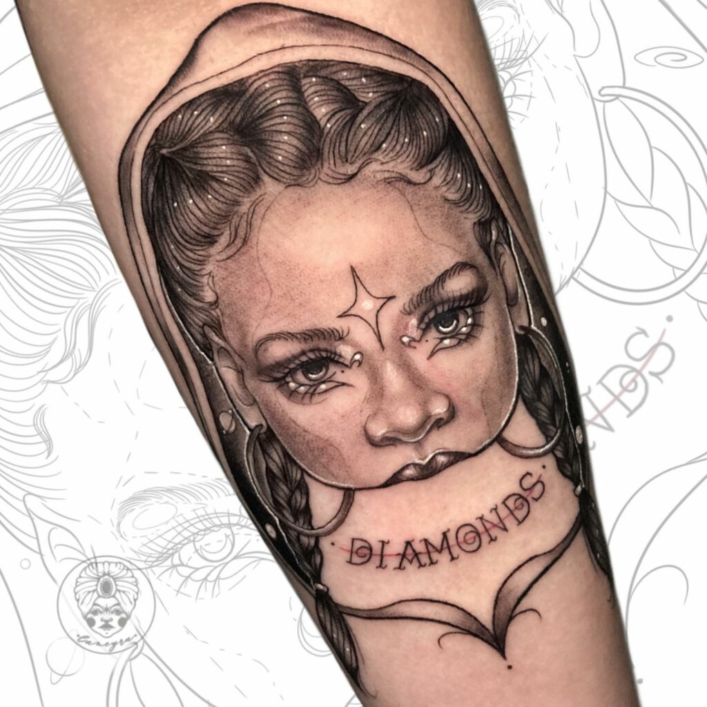 Rihanna Diamond Tattoo