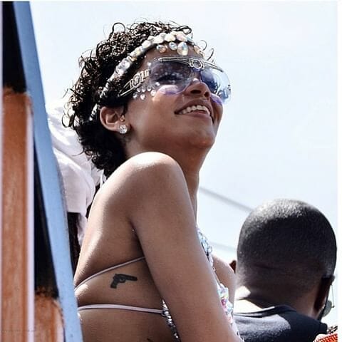 Rihanna Gun Tattoo