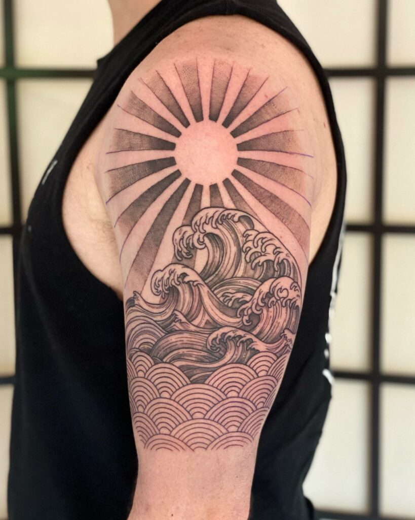 53 Wonderful Shoulder Sun Tattoo