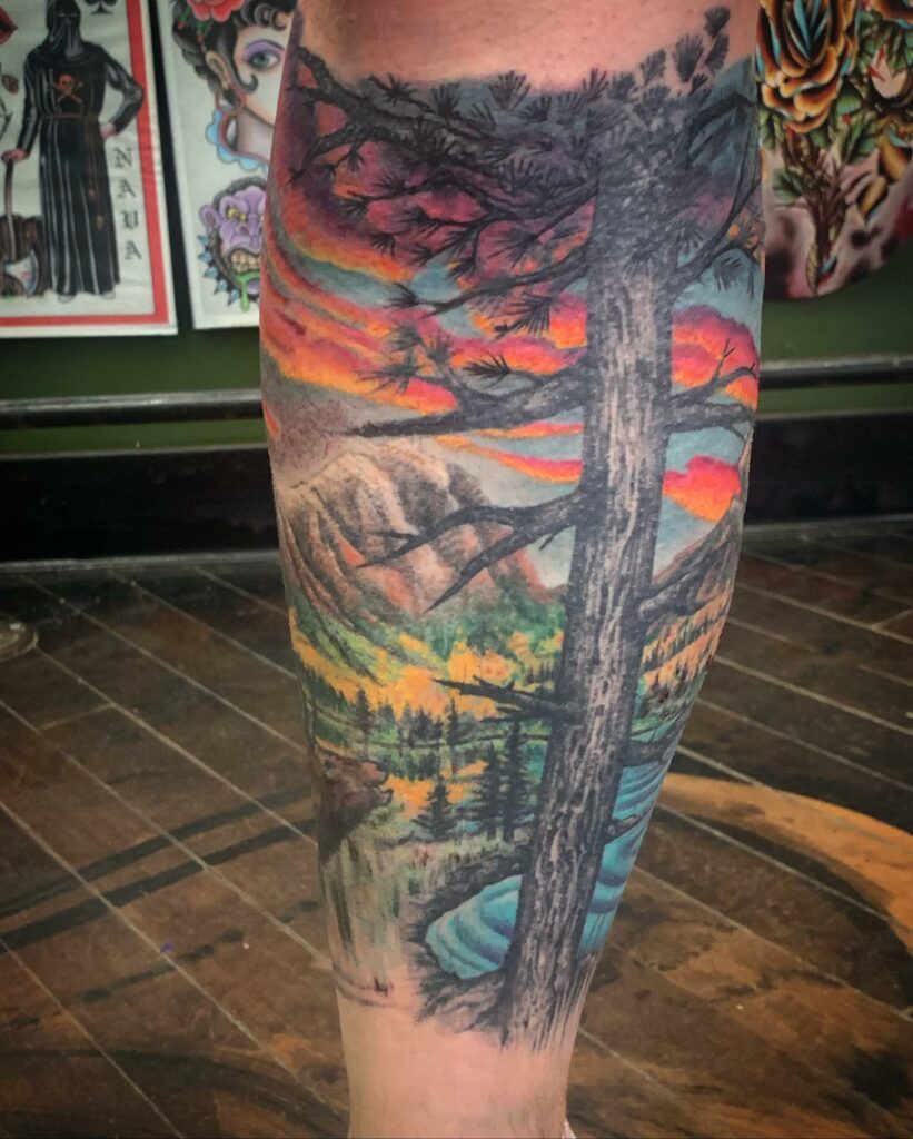 Rocky Mountain Sleeve Tattoo