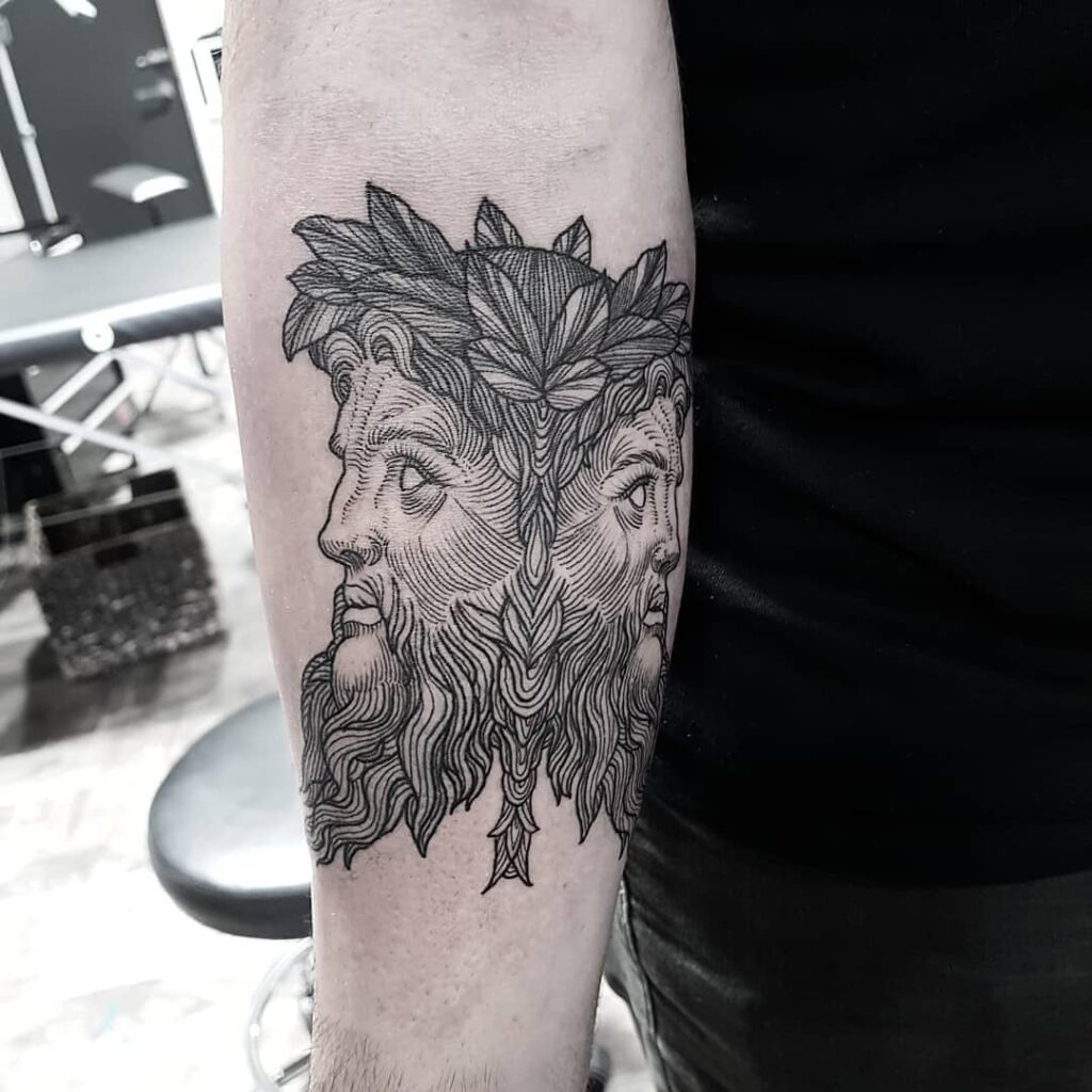Roman God Janus Tattoo