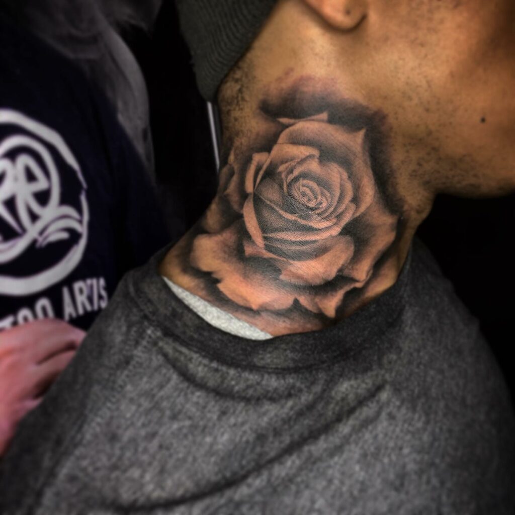 Rose Neck Tattoo