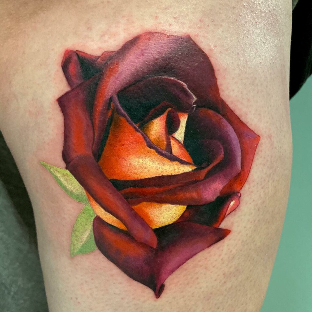 10 Tattoos Of Patterns Of Roses That Will Blow Your Mind   Rose Tattoo On The Thigh 1024x1024 