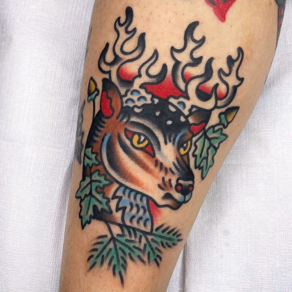 Sailor Jerry Deer Tattoo