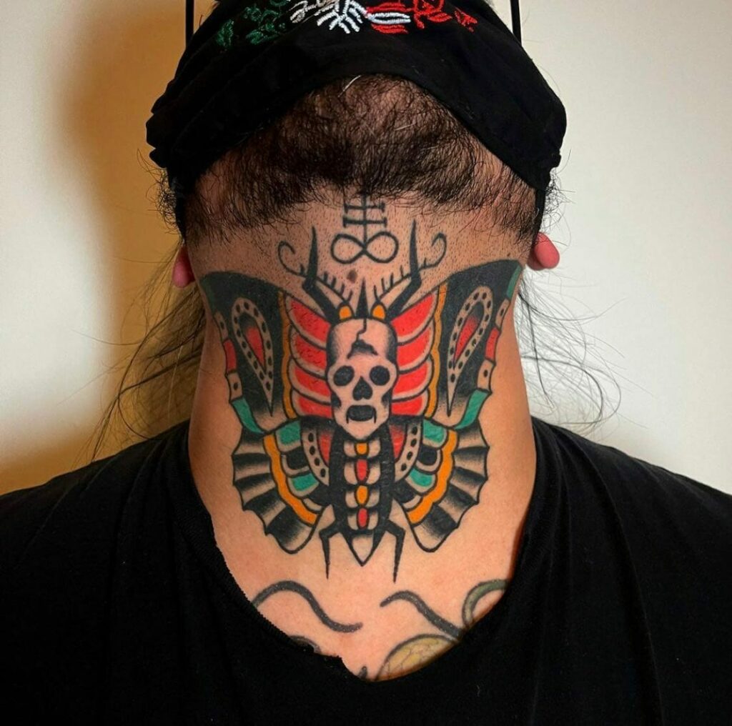 57 Sweet Black And Grey Neck Tattoos