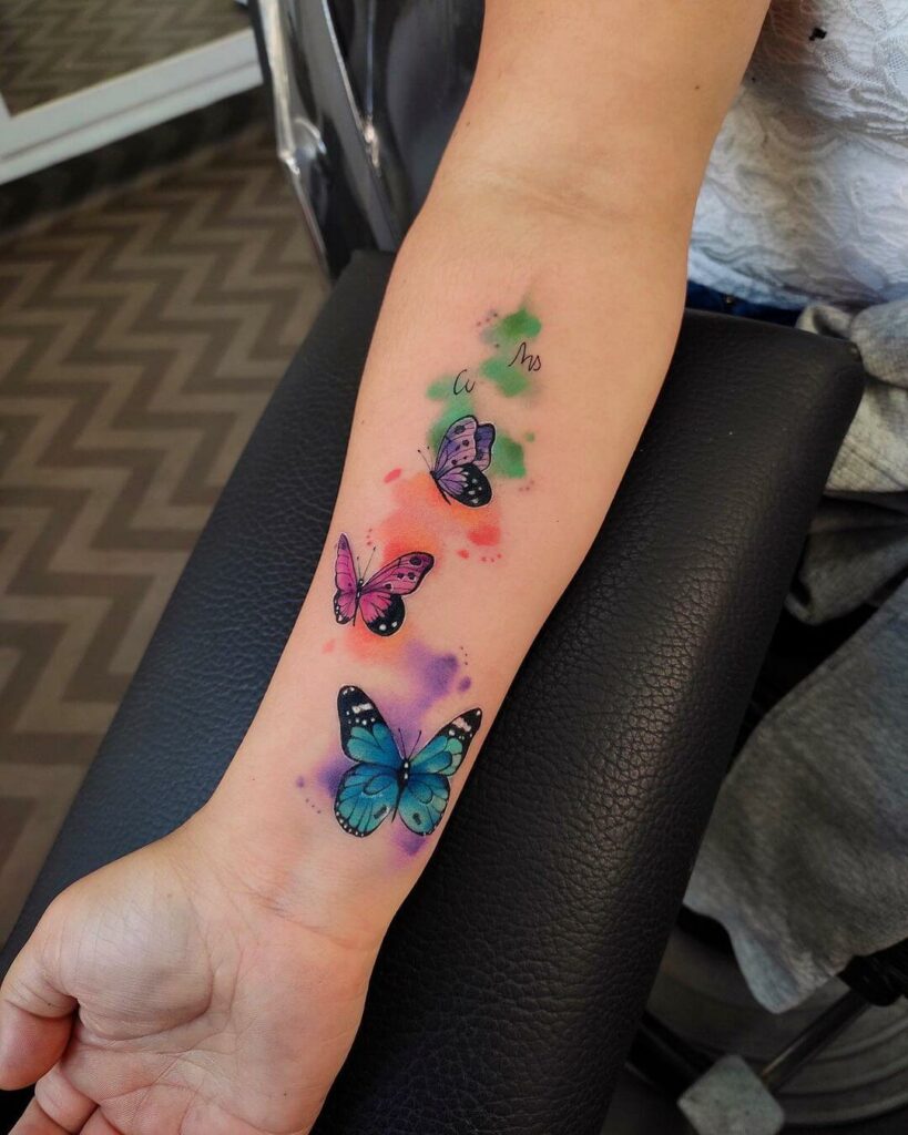 Set Of Three Butterfly Tatuajes Art