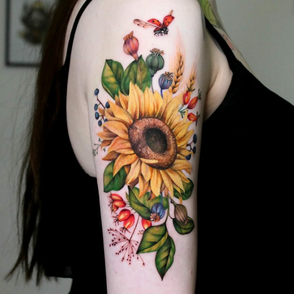 10 Shoulder Sunflower Tattoo Ideas That Will Blow Your Mind  alexie