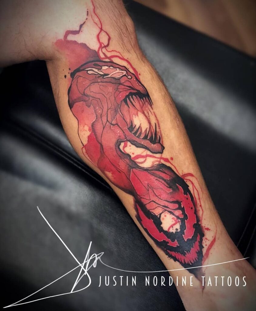 Simple Carnage Tattoo In Watercolour