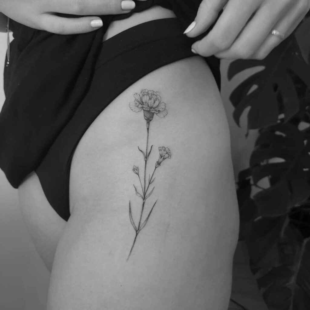 Simple Carnation Tattoos That Can Be Easily Placed Anywhere