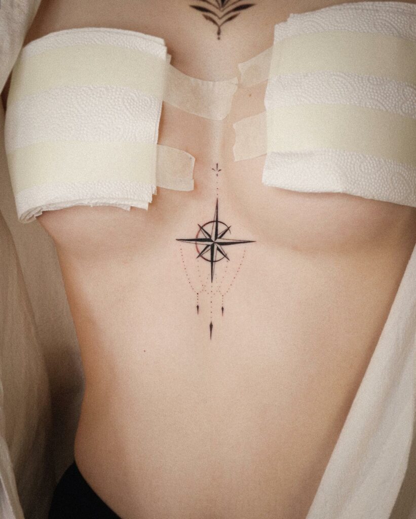 Simple Compass Tattoo