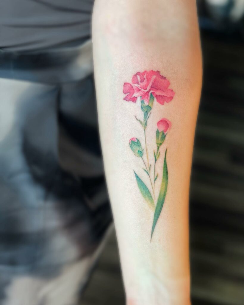 Simple Floral Arm Tattoo