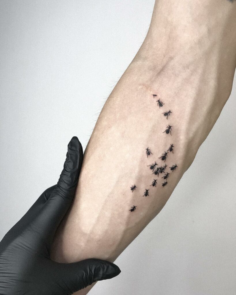 Simple Forearm Ant Tattoos