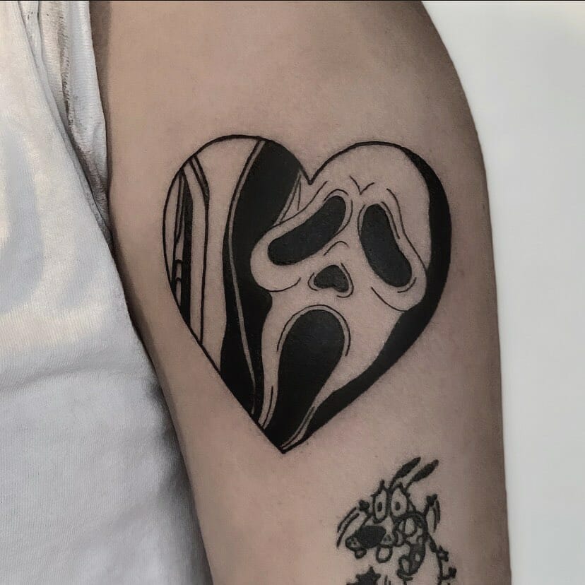 Skin Kreations  Unfinished Ghostface tattoo from the scream movies Love  movie tattoos Done by artist John McDermott johnnytats  Facebook