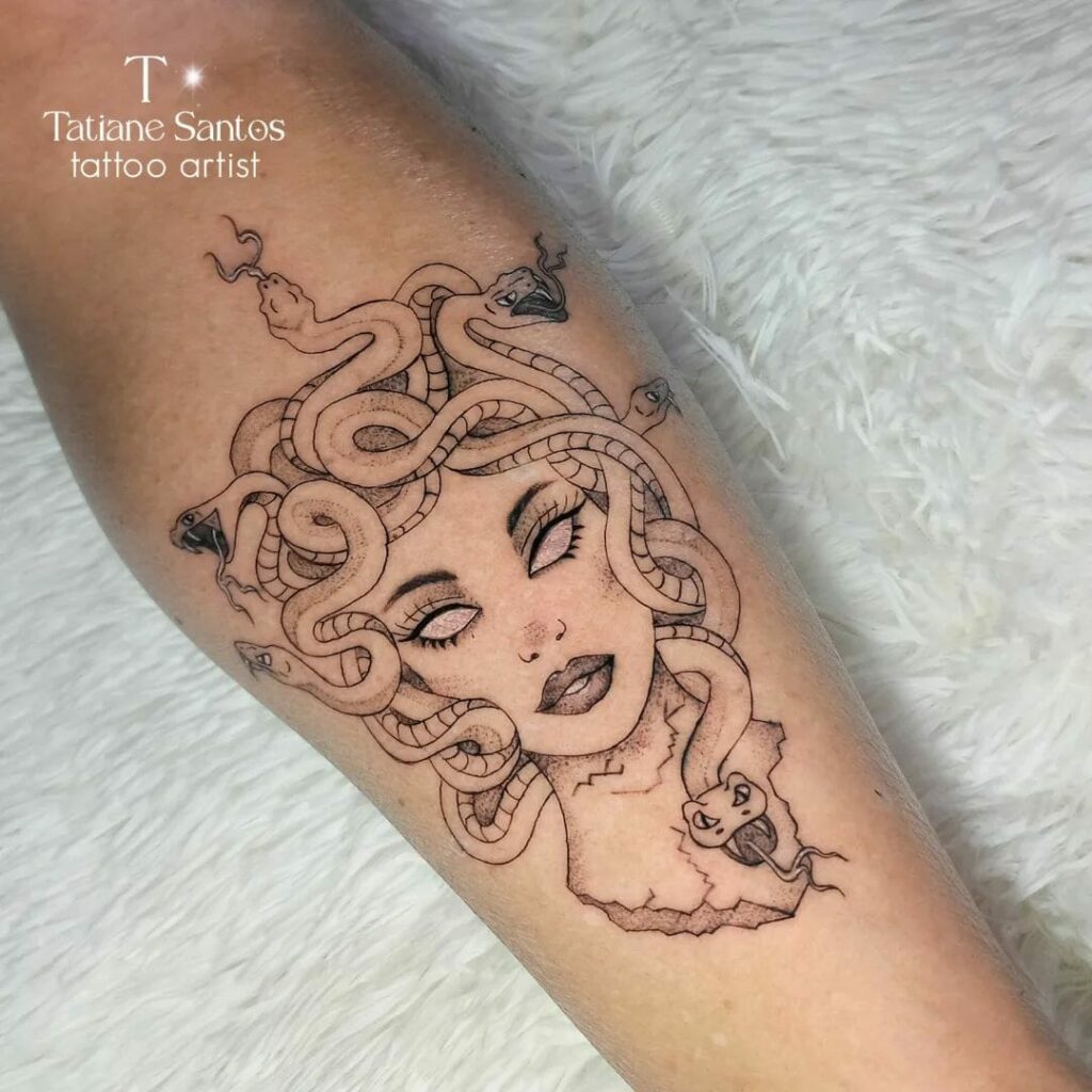 No mistake with simple Medusa tattoo