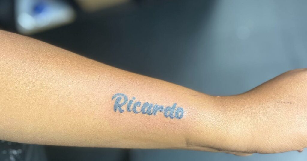 Simple Name On Hand Tattoo With Thick Letters