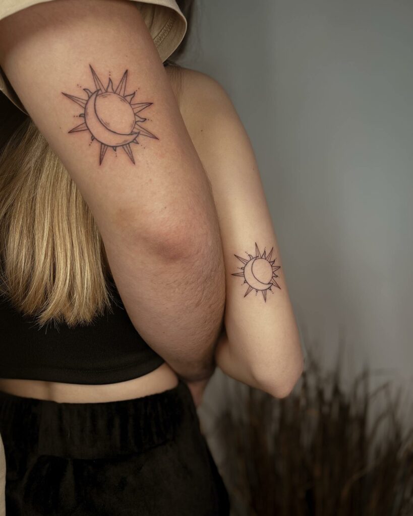 63 Most Beautiful Sun and Moon Tattoo Ideas  StayGlam  Moon tattoo  designs Forearm tattoos Sun tattoos