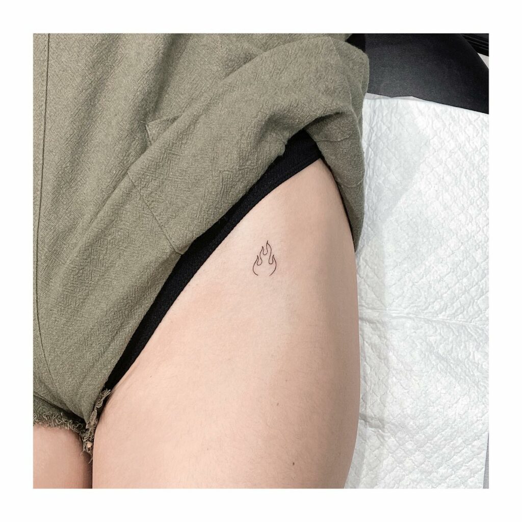 Simple Small Flame Tattoos