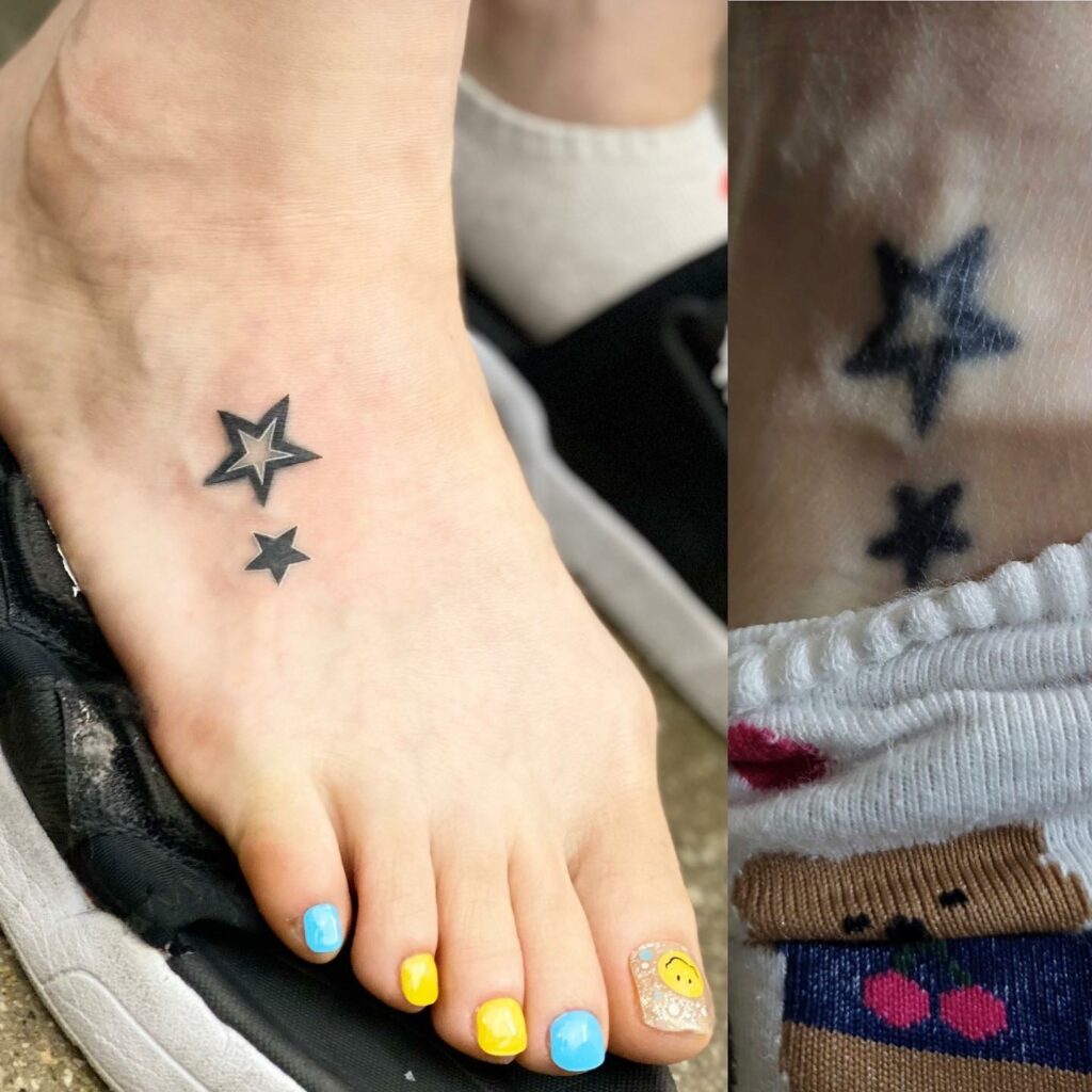 Simple Star Tattoo On Foot