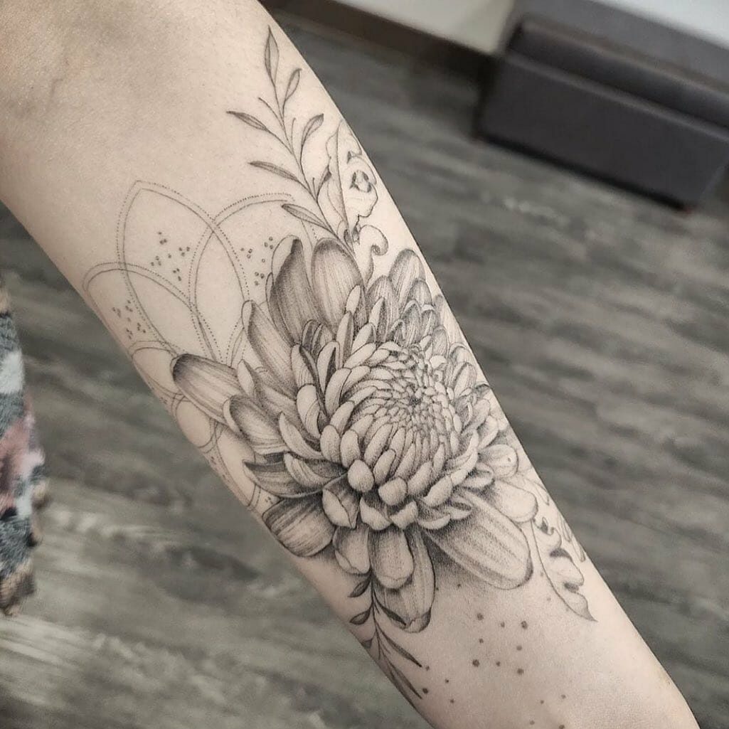 Simple Tattoo Idea With Chrysanthemum's Petals ideas