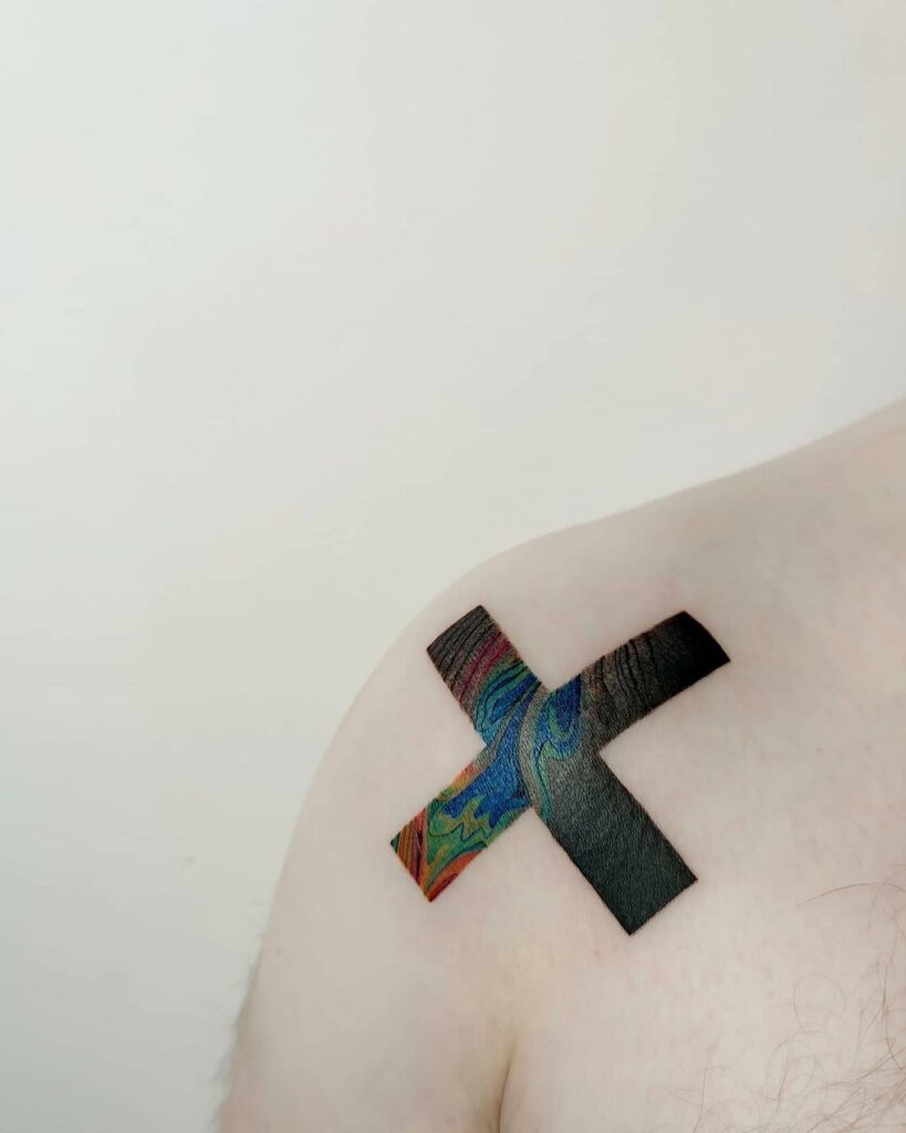 Simplistic Cross-Themed Diversity Tattoo