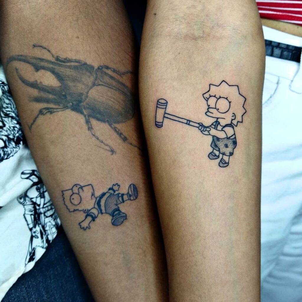 Simpsons Matching Tattoo