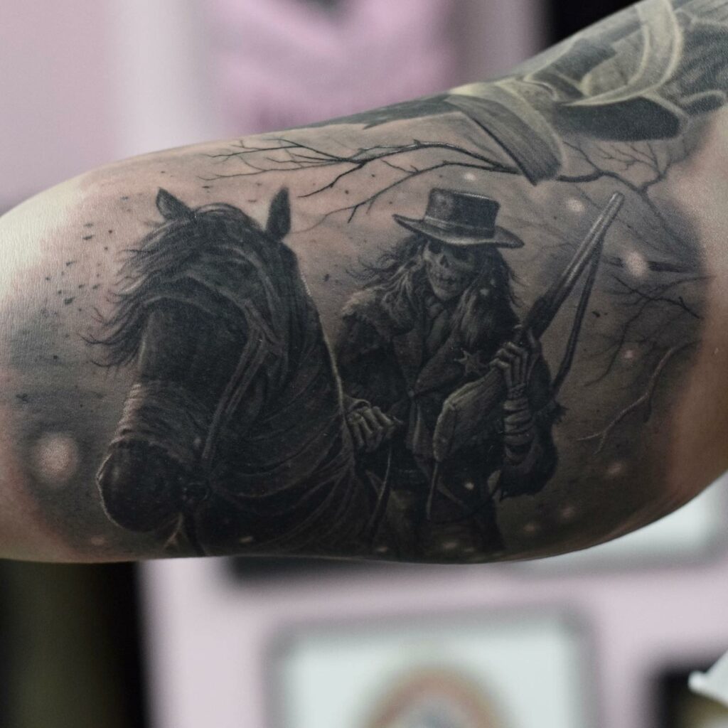 Skeleton Cowboy Tattoo