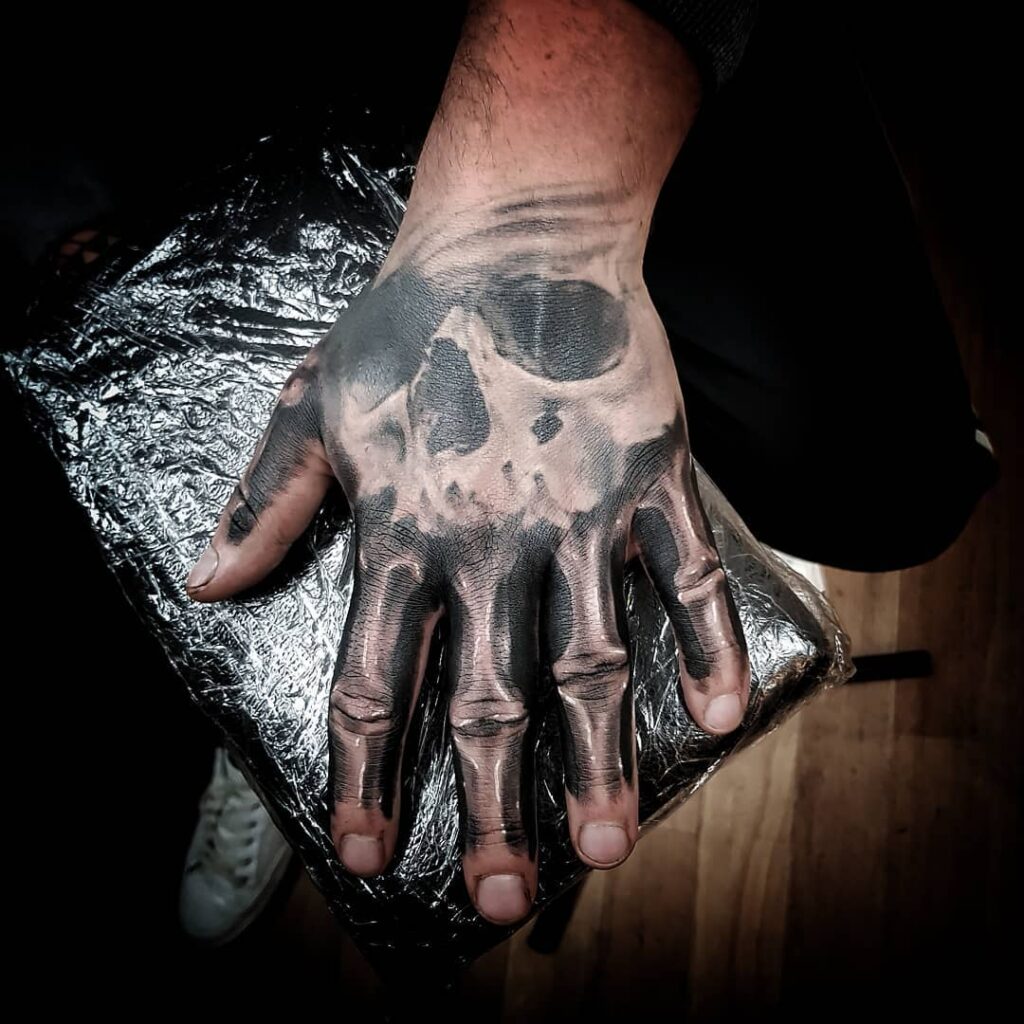 Skeleton Tattoo On Hand
