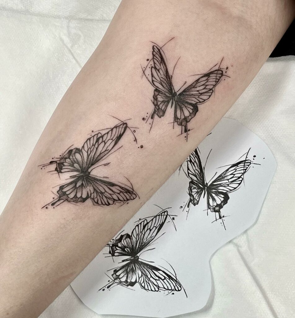 Sketch Butterfly Tattoo