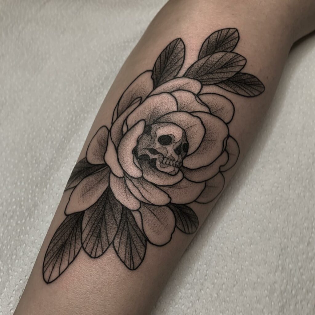Skull And Rose Tattoo ideas