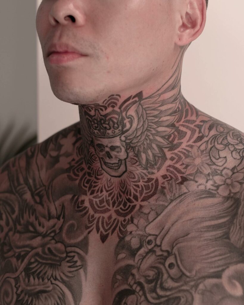 50 Neck Tattoo Designs That Are Worth The Pain  Tats n Rings