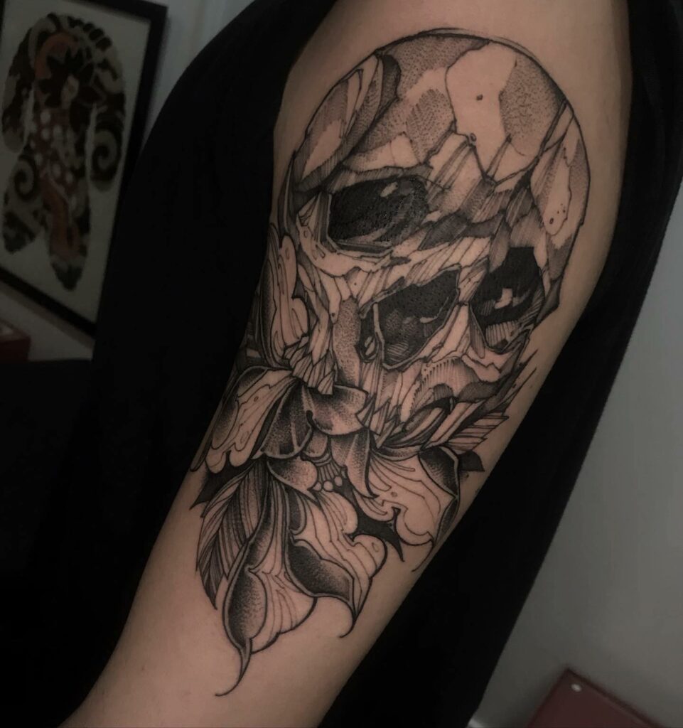 Demon Skull tattoo design I made  rdrawing