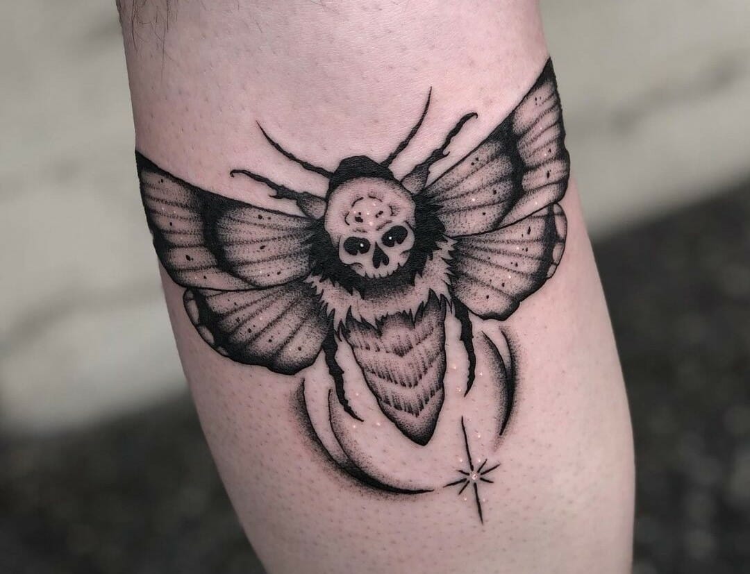 Gothic Deaths Head Hawk moth tattoo design by DoodlePepper on DeviantArt
