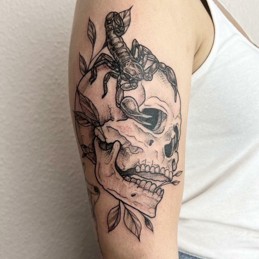 Skull and Scorpion Tattoo Drawings