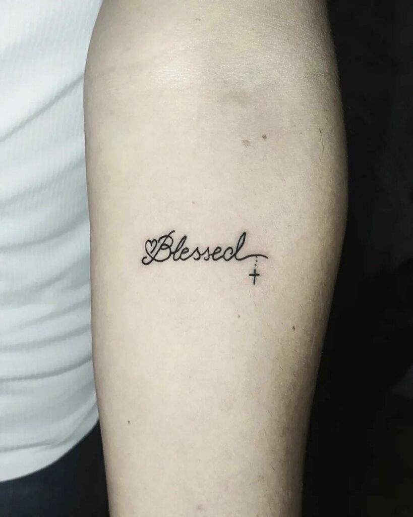 Small Blessed Tattoo