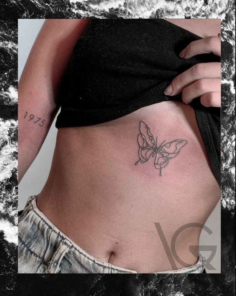 11 years aged butterfly on upper ribs  ragedtattoos