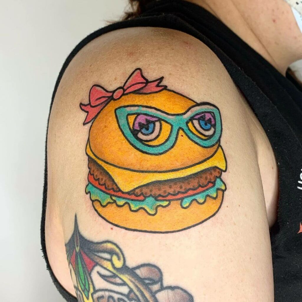 Small Cheeseburger Tattoo Design