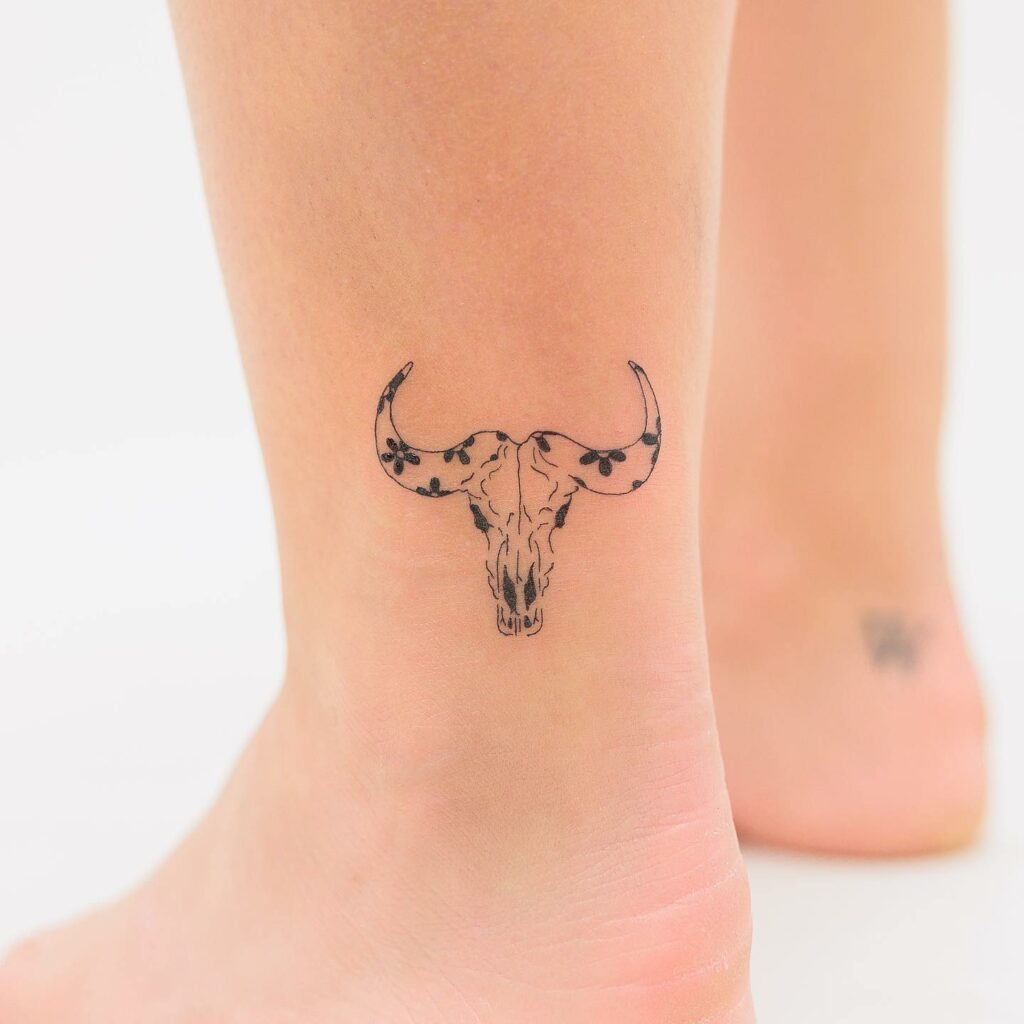 Small Cow Skull Tattoo