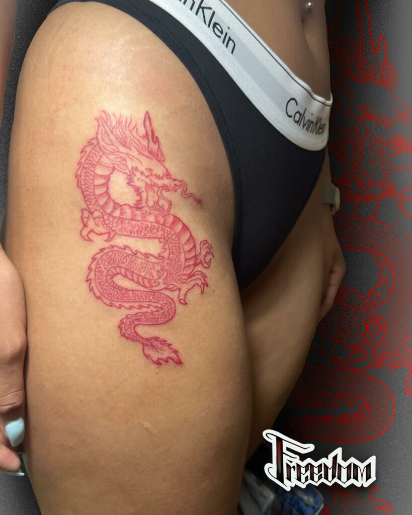 83 Great Dragon Tattoos On Leg